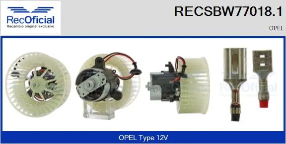 Pulseur d'air habitacle RECOFICIAL RECSBW77018.1
