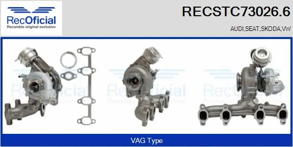 Turbocompresseur, suralimentation RECOFICIAL RECSTC73026.6