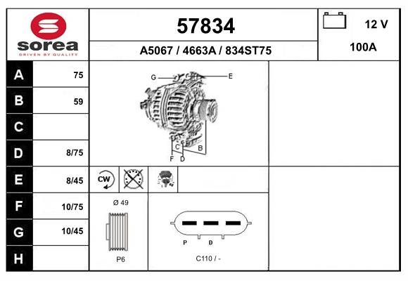 Alternateur EAI 57834