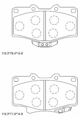 Kit de plaquettes de frein, frein à disque ASIMCO KD2204