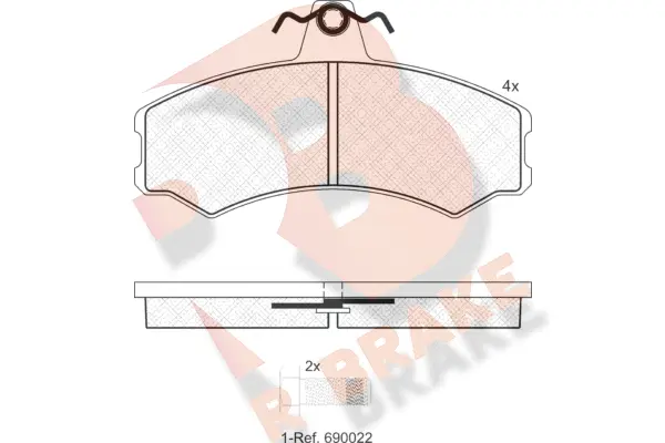 Kit de plaquettes de frein, frein à disque R BRAKE RB1890
