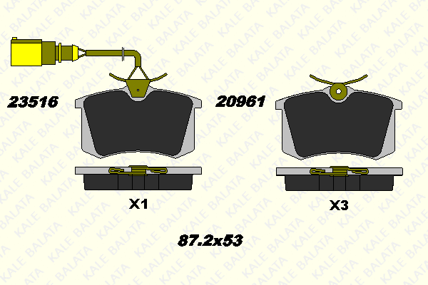 Kit de plaquettes de frein, frein à disque KALE 20961 172 35