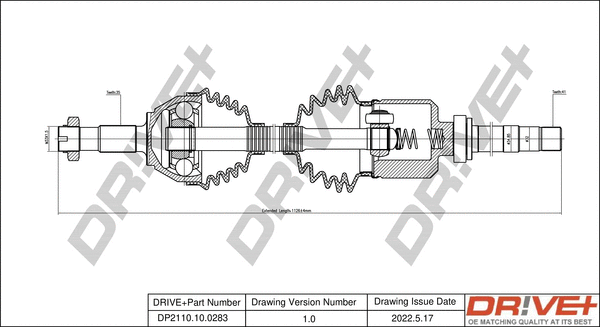 Arbre de transmission Dr!ve+ DP2110.10.0283