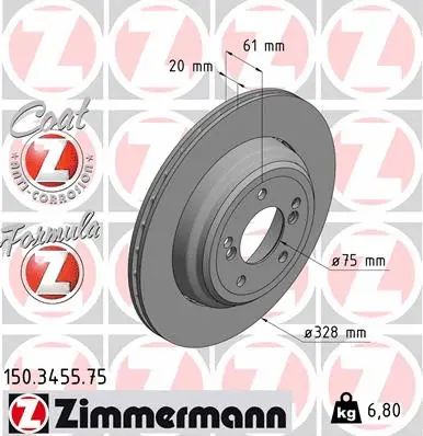 Disque de frein ZIMMERMANN 150.3455.75