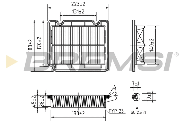 Filtre à air BREMSI FA1072
