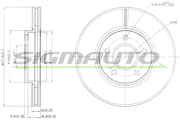 Disque de frein SIGMAUTO DBB172V