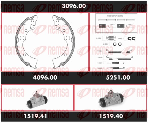 Kit de freins, freins à tambours REMSA 3096.00