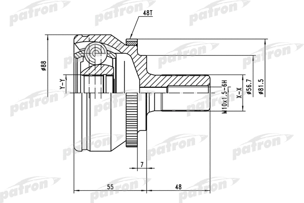 Jeu de joints, arbre de transmission PATRON PCV3560