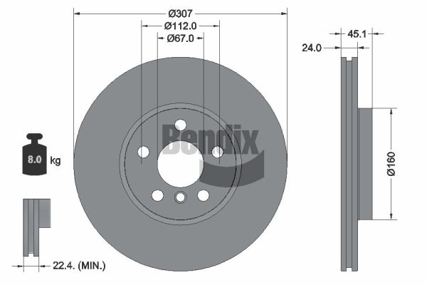Disque de frein BENDIX Braking BDS2331HC