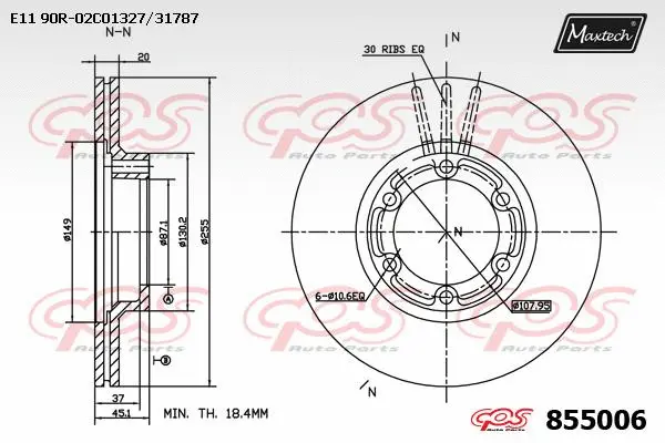Disque de frein MAXTECH 855006