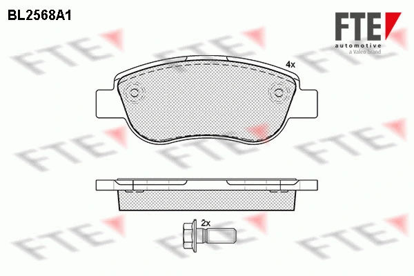 Kit de plaquettes de frein, frein à disque FTE 9010820