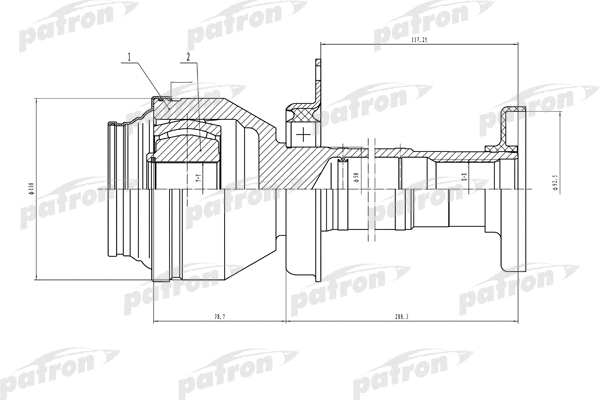 Jeu de joints, arbre de transmission PATRON PCV4841