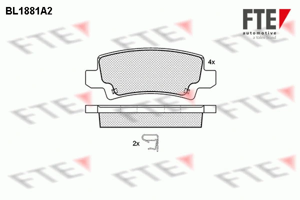 Kit de plaquettes de frein, frein à disque FTE 9010466