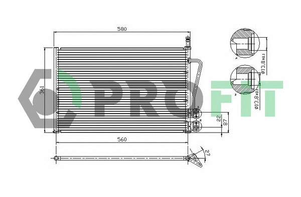 Condenseur, climatisation PROFIT PR 2535C1
