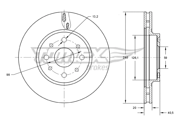 Disque de frein TOMEX Brakes TX 73-73