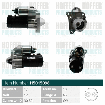 Démarreur HOFFER H5015098