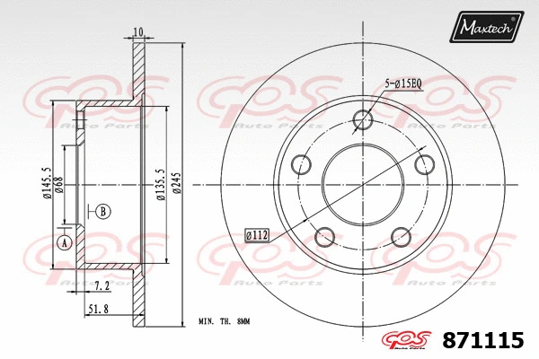 Disque de frein MAXTECH 871115