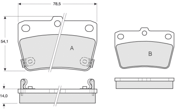 Kit de plaquettes de frein, frein à disque MTR MT614