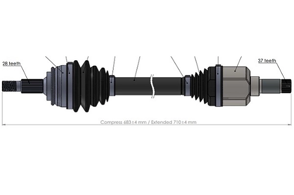 Arbre de transmission SERCORE 221834