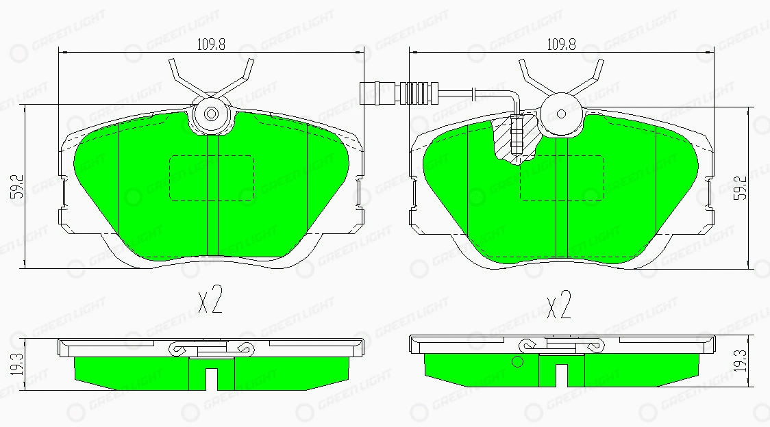 Kit de plaquettes de frein, frein à disque Automotive Adriado GLBP0366