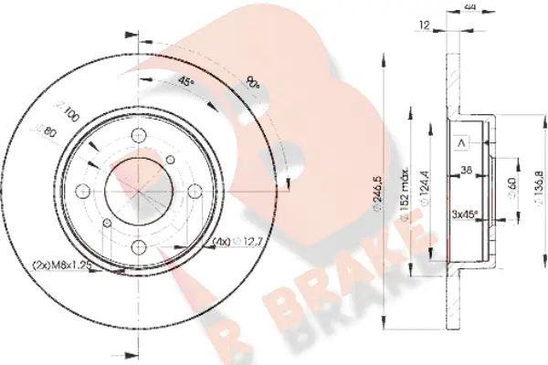 Disque de frein R BRAKE 78RBD20711