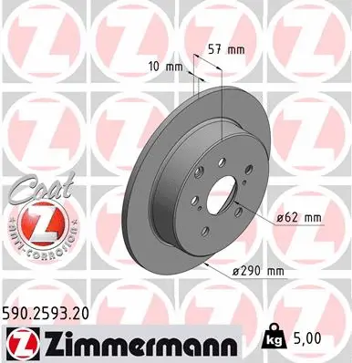 Disque de frein ZIMMERMANN 590.2593.20
