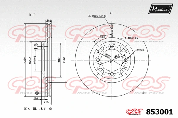 Disque de frein MAXTECH 853001