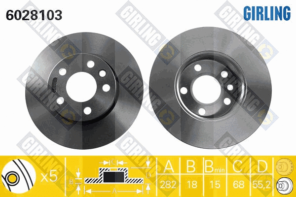 Disque de frein GIRLING 6028103