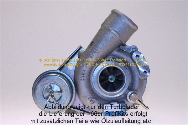 Turbocompresseur, suralimentation SCHLÜTTER TURBOLADER 166-04080