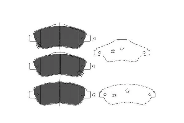 Kit de plaquettes de frein, frein à disque KAVO PARTS KBP-2041