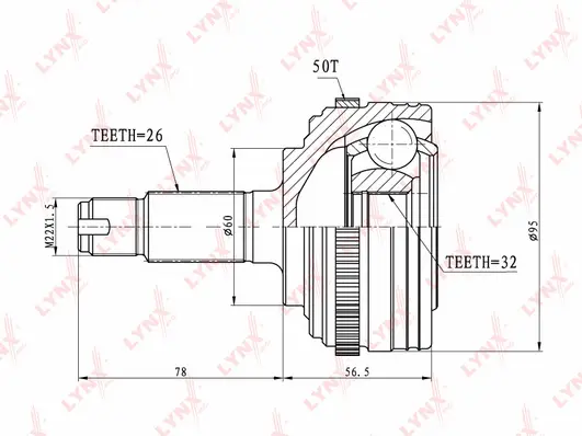 Jeu de joints, arbre de transmission LYNXAUTO CO-3410A