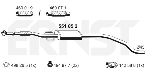 Silencieux central ERNST 551052