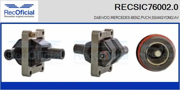 Bobine d'allumage RECOFICIAL RECSIC76002.0