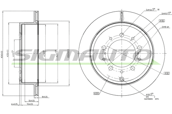 Disque de frein SIGMAUTO DBB799V