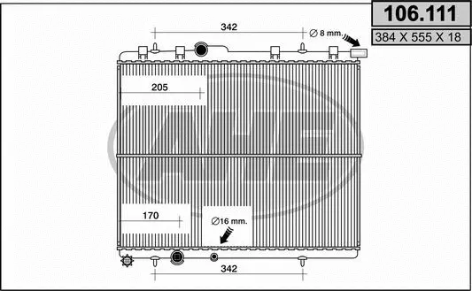 Radiateur, refroidissement du moteur AHE 106.111