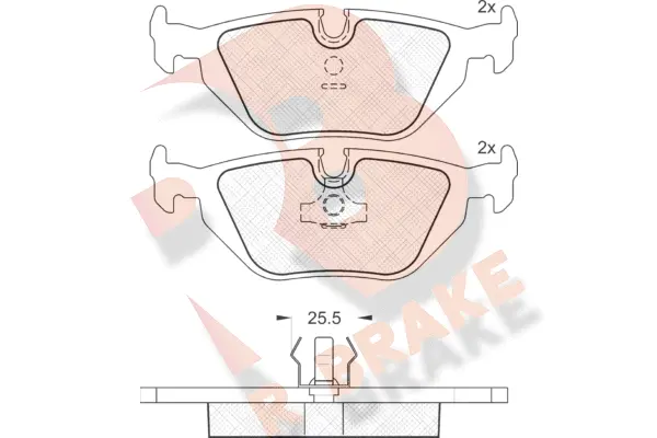 Kit de plaquettes de frein, frein à disque R BRAKE RB0802