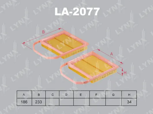 Filtre à air LYNXAUTO LA-2077