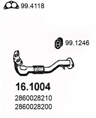Tuyau d'échappement ASSO 16.1004