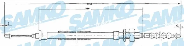 Tirette à câble, frein de stationnement SAMKO C0114B