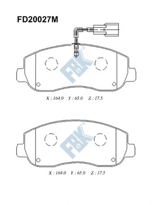 Kit de plaquettes de frein, frein à disque FBK FD20027M