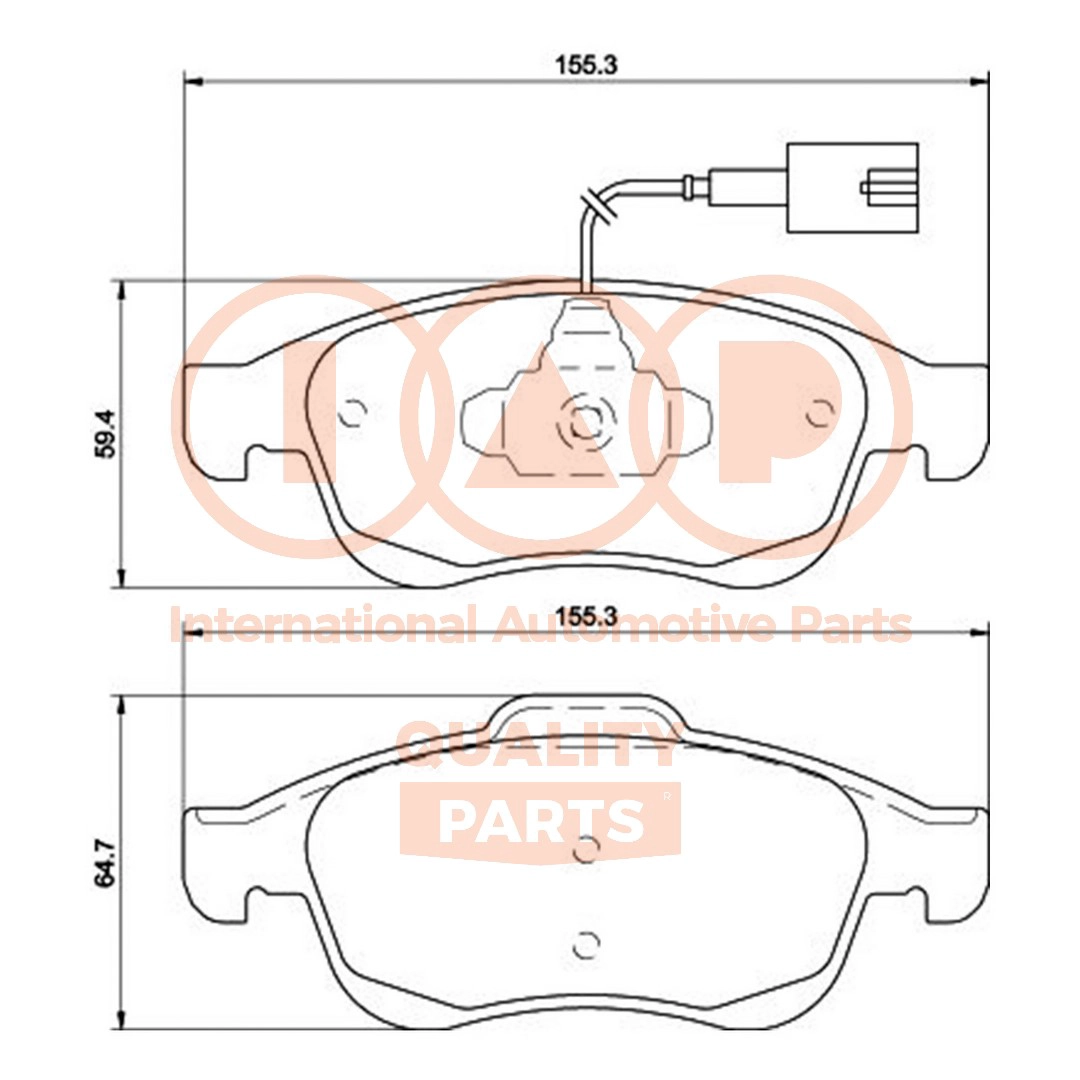 Kit de plaquettes de frein, frein à disque IAP QUALITY PARTS 704-08103