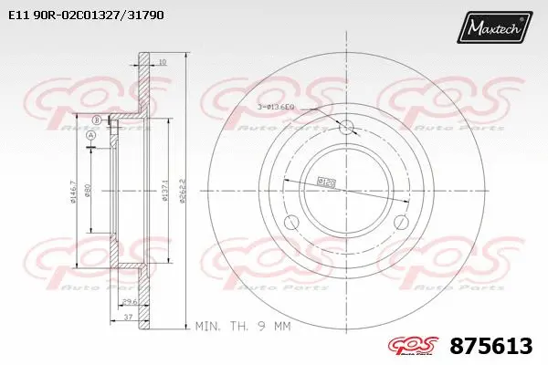 Disque de frein MAXTECH 875613