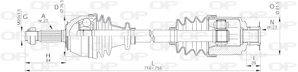 Arbre de transmission OPEN PARTS DRS6015.00