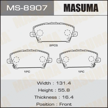 Jeu de mâchoires de frein MASUMA MS-8907