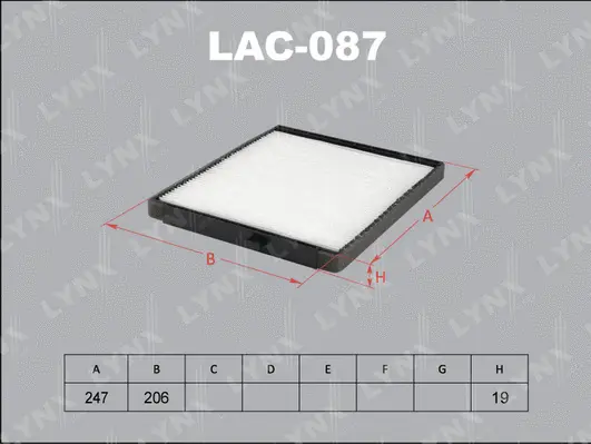 Filtre, air de l'habitacle LYNXAUTO LAC-087