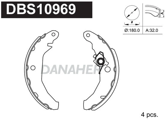 Jeu de mâchoires de frein DANAHER DBS10969