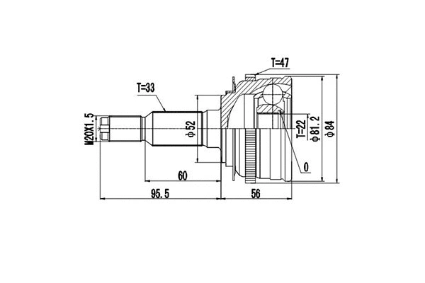 Jeu de joints, arbre de transmission DYNAMATRIX DCV808019