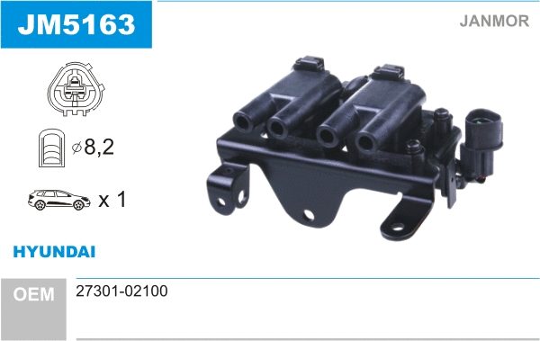 Bobine d'allumage JANMOR JM5163