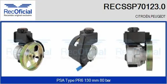 Pompe hydraulique, direction RECOFICIAL RECSSP70123.0