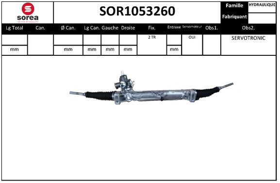 Crémaillère de direction SNRA SOR1053260